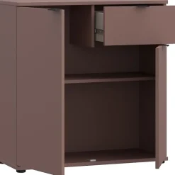 Commode GANYMEDE 2 portes 1 tiroir Terracotta 80,1 x 34,1 x 82,3 cm