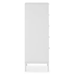 Commode haute Auri 5 tiroirs couleur Blanc