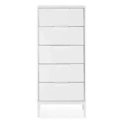 Commode haute Auri 5 tiroirs couleur Blanc