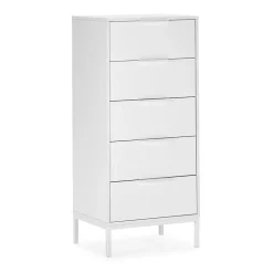 Commode haute Auri 5 tiroirs couleur Blanc