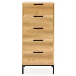 Commode haute Monica 5 tiroirs couleur Bois