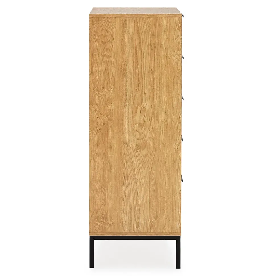 Commode haute Monica 5 tiroirs couleur Bois