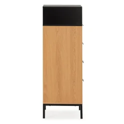 Commode haute Nieve 4 tiroirs couleur Chêne
