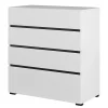 Commode HAVANA blanche et noire 4 tiroirs Style contemporain et rangement pratique