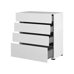 Commode HAVANA blanche et noire 4 tiroirs Style contemporain et rangement pratique