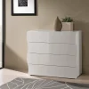 Commode Hecate, Commode 4 tiroirs, Commode de chambre, 100% Made in Italy, 98x40h82 cm, Blanc brillant