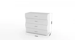 Commode Hecate, Commode 4 tiroirs, Commode de chambre, 100% Made in Italy, 98x40h82 cm, Blanc brillant