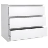 Commode Kajiki, Commode polyvalente, Commode de chambre, Meuble avec tiroirs, 77x50 h68 cm, Blanc