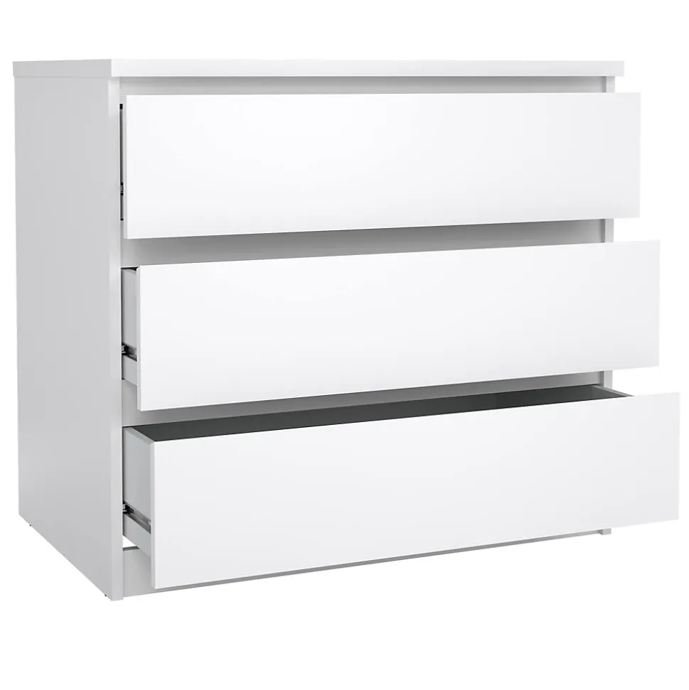 Commode Kajiki, Commode polyvalente, Commode de chambre, Meuble avec tiroirs, 77x50 h68 cm, Blanc