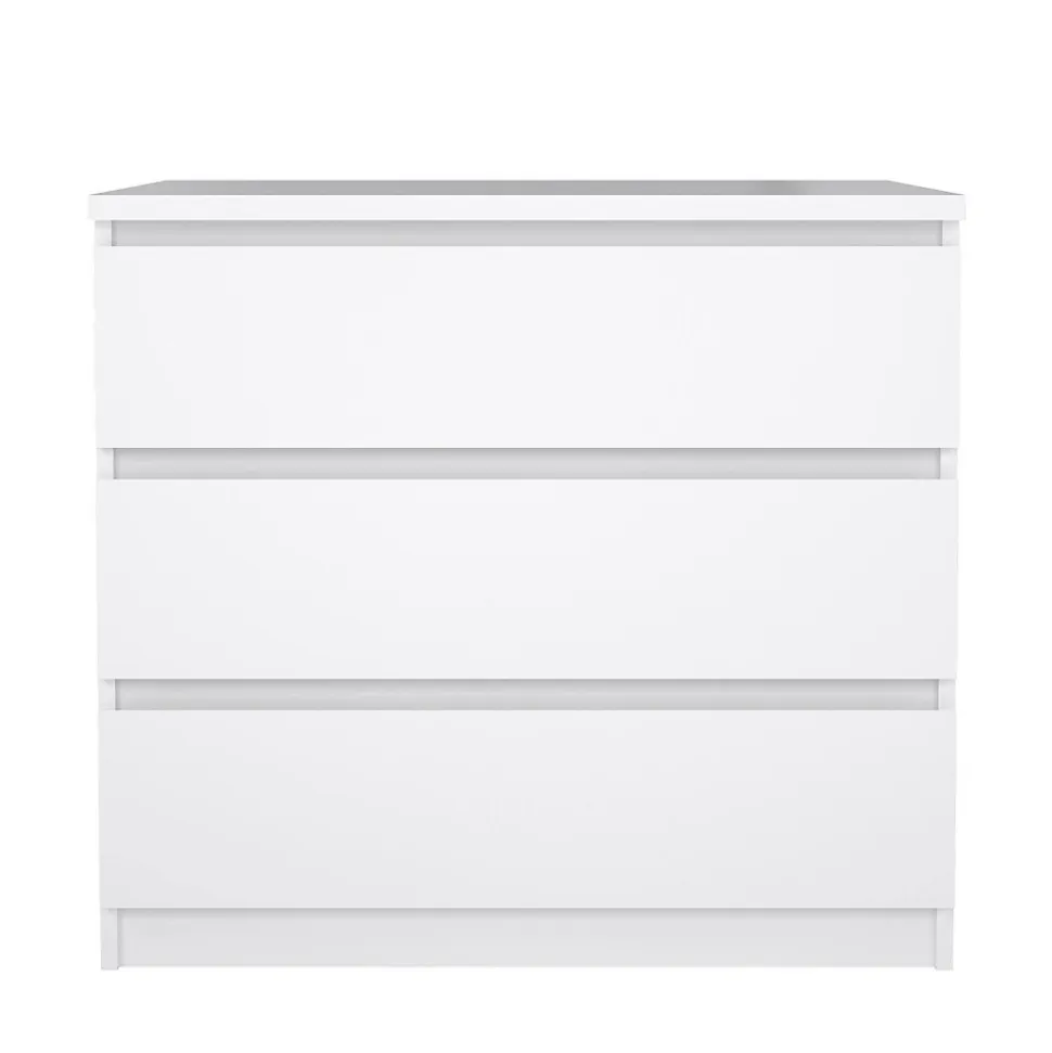 Commode Kajiki, Commode polyvalente, Commode de chambre, Meuble avec tiroirs, 77x50 h68 cm, Blanc