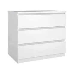 Commode Kajiki, Commode polyvalente, Commode de chambre, Meuble avec tiroirs, 77x50 h68 cm, Blanc