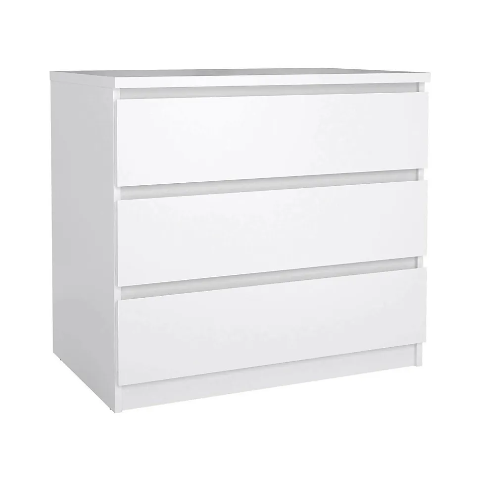 Commode Kajiki, Commode polyvalente, Commode de chambre, Meuble avec tiroirs, 77x50 h68 cm, Blanc
