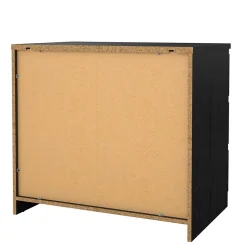 Commode Kajiki, Commode polyvalente, Commode de chambre, Meuble avec tiroirs, 77x50 h68 cm, Noir