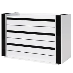 Commode LINA blanc et noir avec LED 124 x 87 x 50 cm