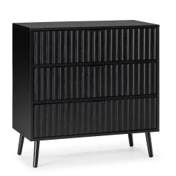 Commode Lluvia 3 tiroirs couleur noir