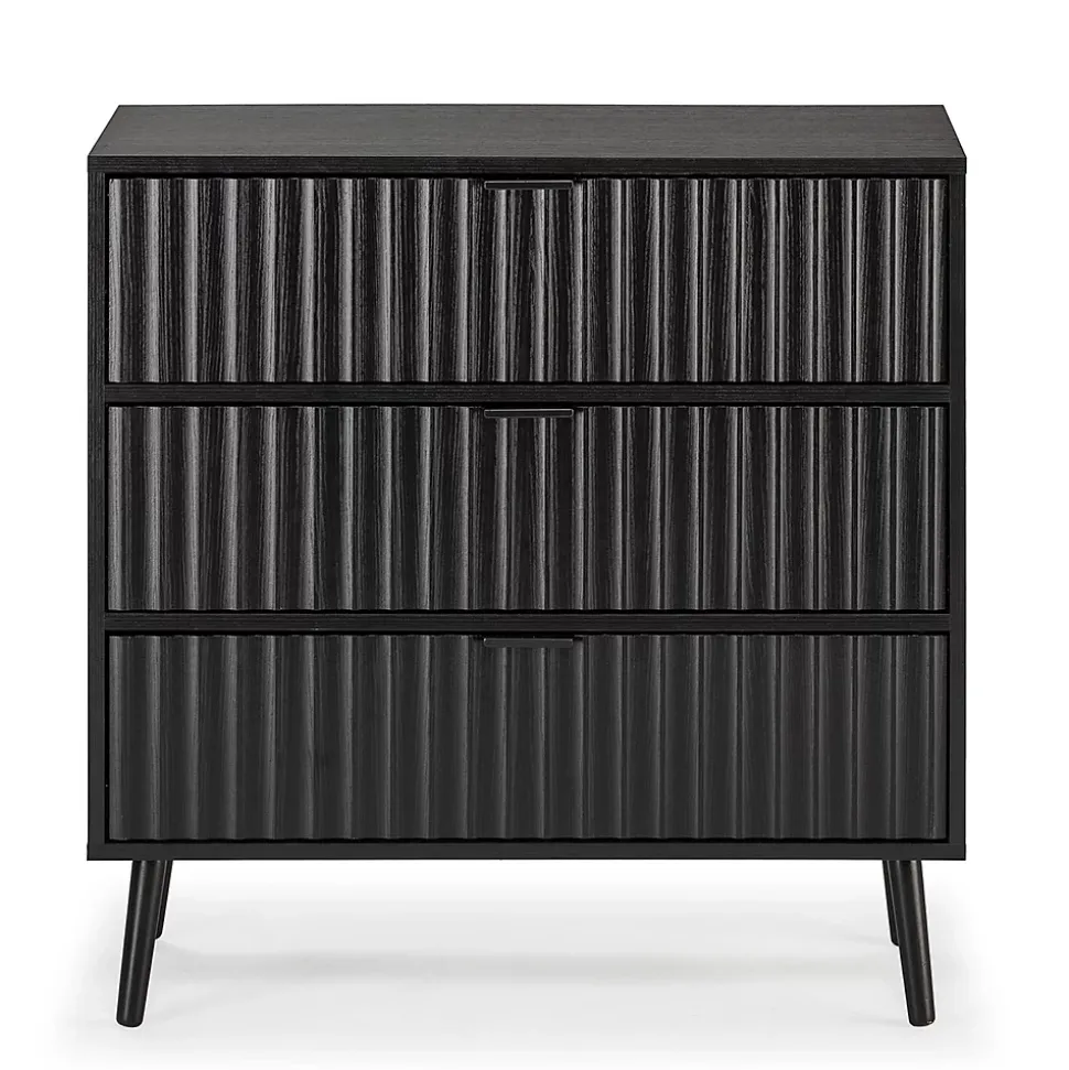 Commode Lluvia 3 tiroirs couleur noir