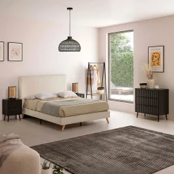 Commode Lluvia 3 tiroirs couleur noir
