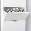 Commode, Meuble à chaussures coloris blanc - Longueur 60 x Hauteur 82 x Profondeur 25 cm