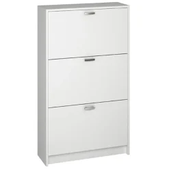 Commode, Meuble à chaussures, coloris blanc - Longueur 70 x Hauteur 120 x Profondeur 25 cm