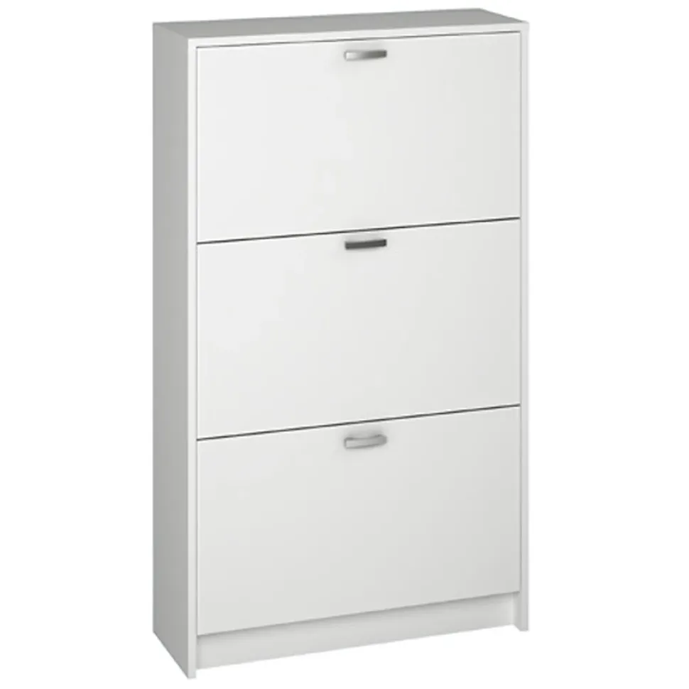 Commode, Meuble à chaussures, coloris blanc - Longueur 70 x Hauteur 120 x Profondeur 25 cm