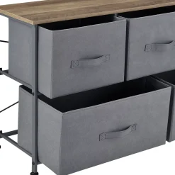Commode meuble de rangement avec 5 tiroirs en non-tissé 55 x 100 x 29 cm pro.tec