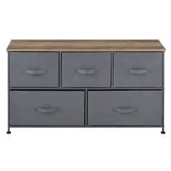 Commode meuble de rangement avec 5 tiroirs en non-tissé 55 x 100 x 29 cm pro.tec