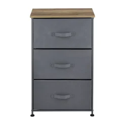 Commode meuble de rangement avec 3 tiroirs en non-tissé 73 x 45 x 30 cm pro.tec