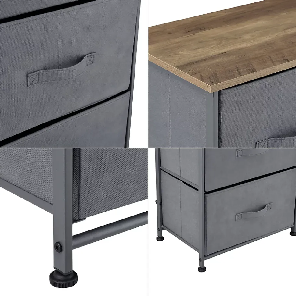 Commode meuble de rangement avec 3 tiroirs en non-tissé 73 x 45 x 30 cm pro.tec
