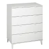 Commode, Meuble de rangement coloris blanc - Hauteur 98 x Longueur 80 x Profondeur 48 cm