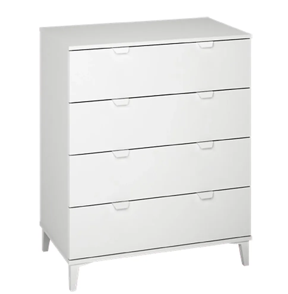 Commode, Meuble de rangement coloris blanc - Hauteur 98 x Longueur 80 x Profondeur 48 cm