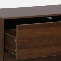 Commode. module de rangement décor bois noyer 3 tiroirs - Kompo