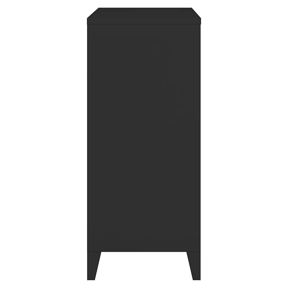 Commode métallique Hämeenlinna avec 4 tiroirs acier 92 x 80 x 40 cm noir en.casa