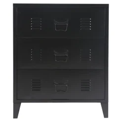 Commode métallique Hämeenlinna acier 72 x 60 x 40 cm noir en.casa