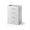 Commode Polyvalente 60Cm 4 Tiroirs Blanc Avec Plateau En Ciment
