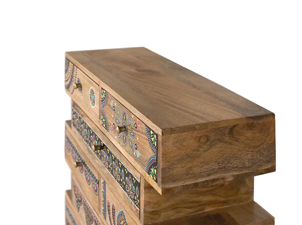 Commode réalisée à la main en bois de manguier
