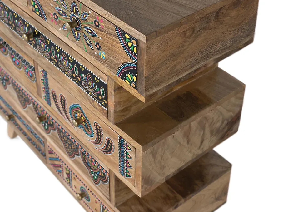 Commode réalisée à la main en bois de manguier