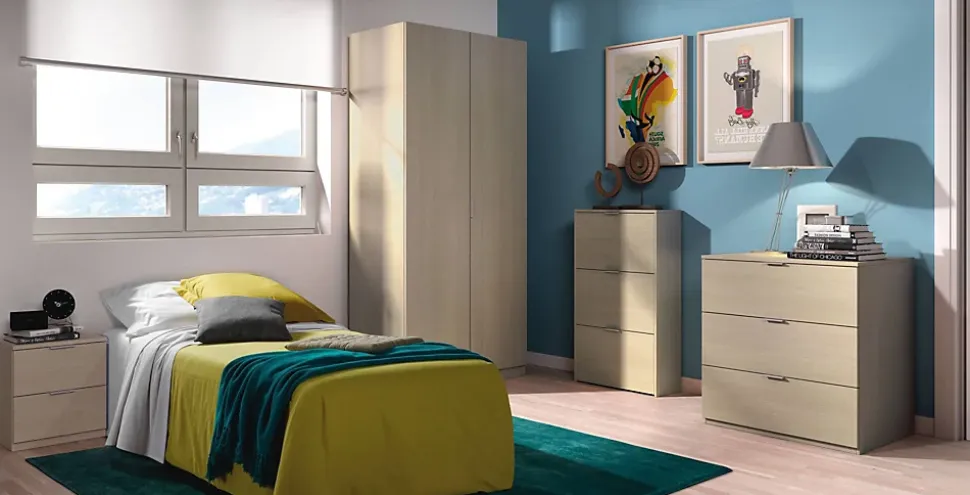 Commode Rea, Commode moderne avec 3 tiroirs, Commode basse pour chambre à coucher, Commode armoire, 77x38h80 cm, Chêne