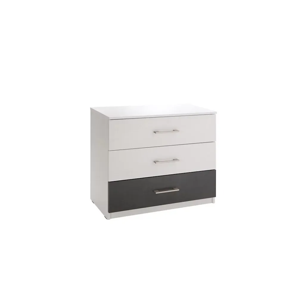Commode RENATO coloris blanc 3 tiroirs