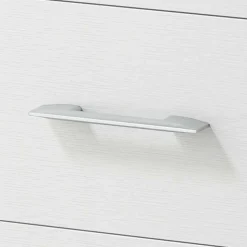 Commode Solano, Commode 4 tiroirs pour la chambre, Bureau polyvalent ou meuble d'étude, 60x41h87 cm, Ciment et Blanc