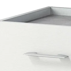 Commode Solano, Commode 4 tiroirs pour la chambre, Bureau polyvalent ou meuble d'étude, 60x41h87 cm, Ciment et Blanc