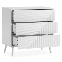 Commode Telmo 3 tiroirs couleur Blanc