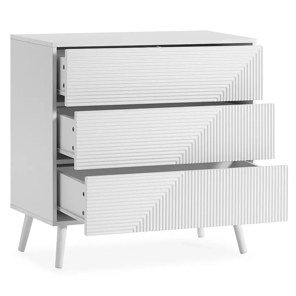 Commode Telmo 3 tiroirs couleur Blanc