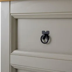 Commode TEQUILA, 3 tiroirs en pin massif lasuré gris et brun