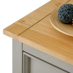 Commode TEQUILA, 3 tiroirs en pin massif lasuré gris et brun