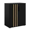 Commode VARIA - 2 Portes - Design moderne en noir et chene artisan