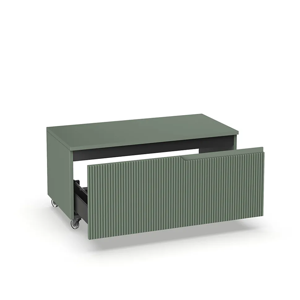 Commode VENERE vert sauge avec roues