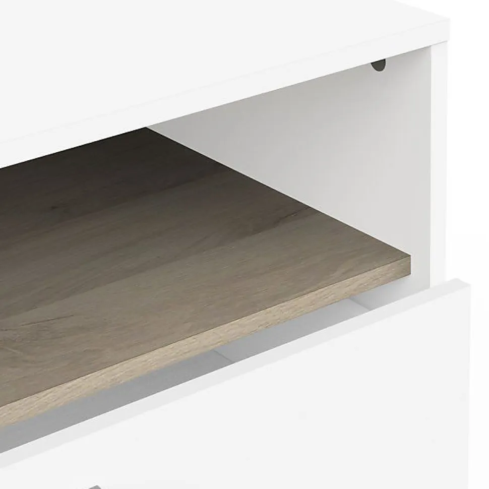 Commode WATSON DEMEYERE 6 tiroirs chêne Kronberg et blanc mat 162,7x39,5x81,1 cm