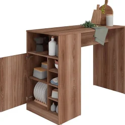 Comptoir de cuisine BEAUX MEUBLES PAS CHERS BMU58-164 imitation châtaignier 135x
