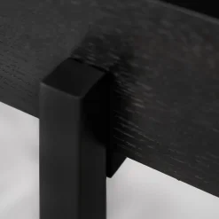 Console 105 cm caisson bois noir ajourée et pieds métal noir - MICHEL