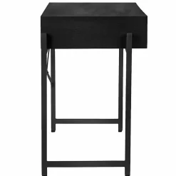 Console 105 cm caisson bois noir ajourée et pieds métal noir - MICHEL